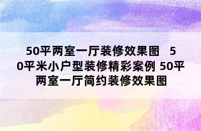 50平两室一厅装修效果图   50平米小户型装修精彩案例 50平两室一厅简约装修效果图